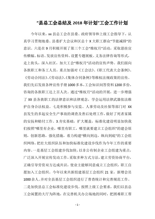 2018“县总工会总结及计划”工会工作计划_1