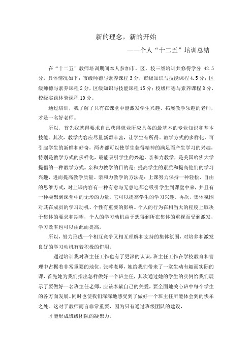 个人十二五培训总结