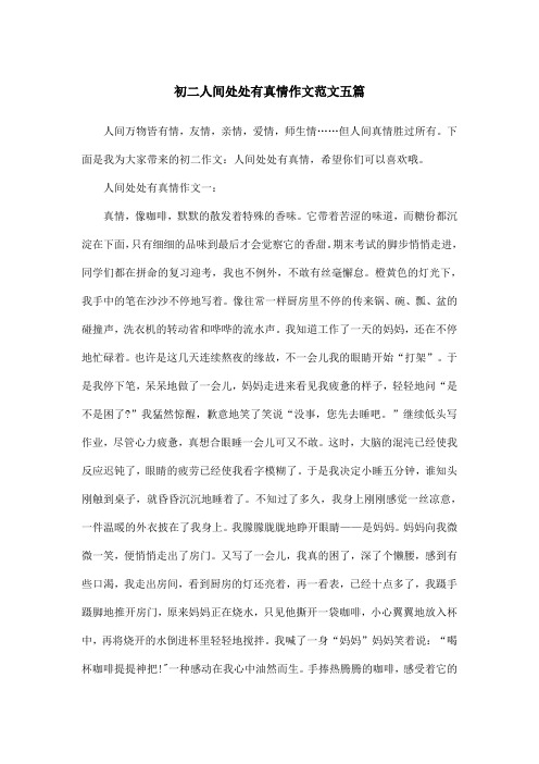 初二人间处处有真情作文范文五篇
