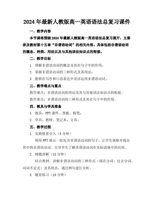 2024年最新人教版高一英语语法总复习课件