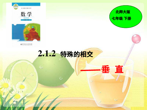北师大版七年级下册数学：第二章相交线与平行线1两条直线的位置关系垂直(共19张PPT)