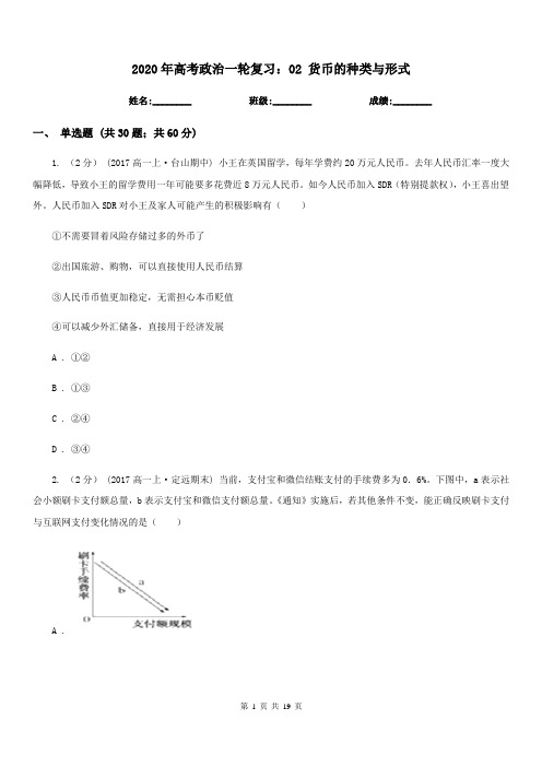2020年高考政治一轮复习：02 货币的种类与形式