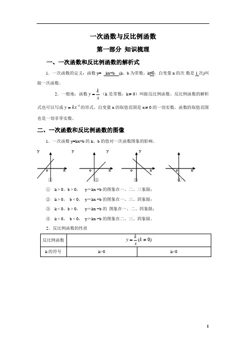 一次函数与反比例函数