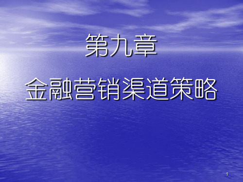 金融营销学金融营销渠道策略ppt课件