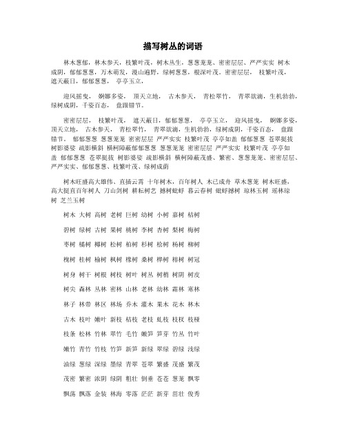 描写树丛的词语