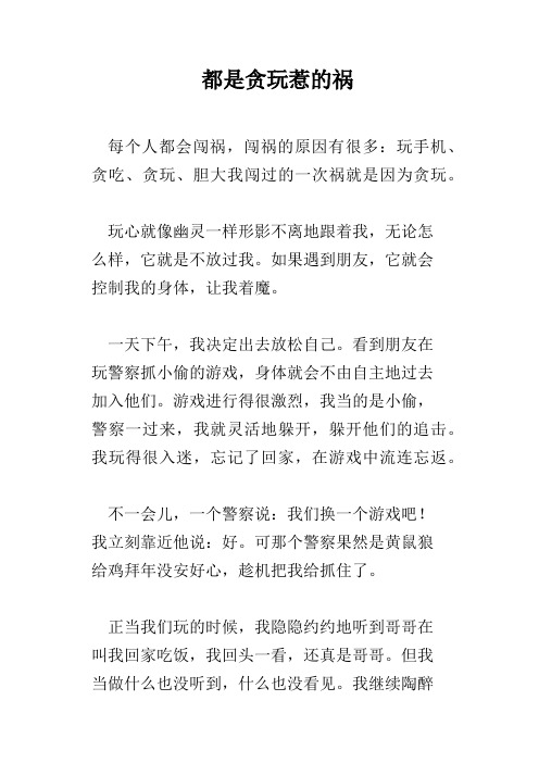 都是贪玩惹的祸