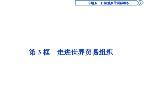 人教版高中政治选修三课件：专题五 第3框 走进世界贸易组织 