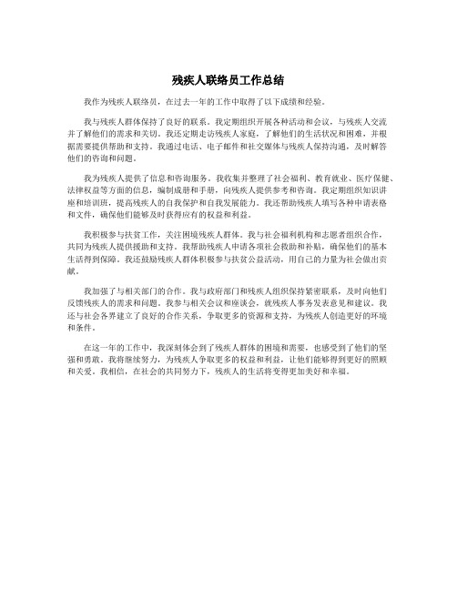 残疾人联络员工作总结
