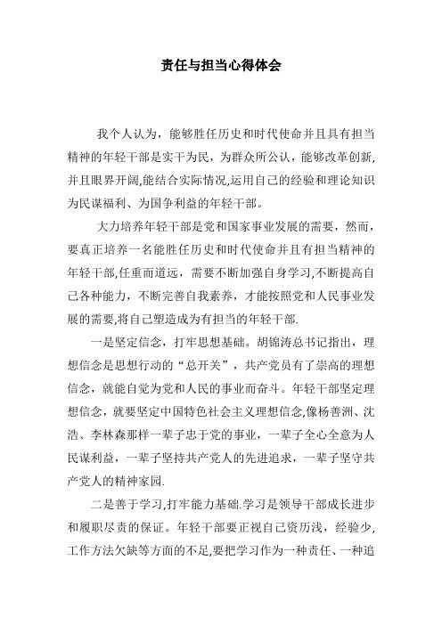 责任与担当心得体会