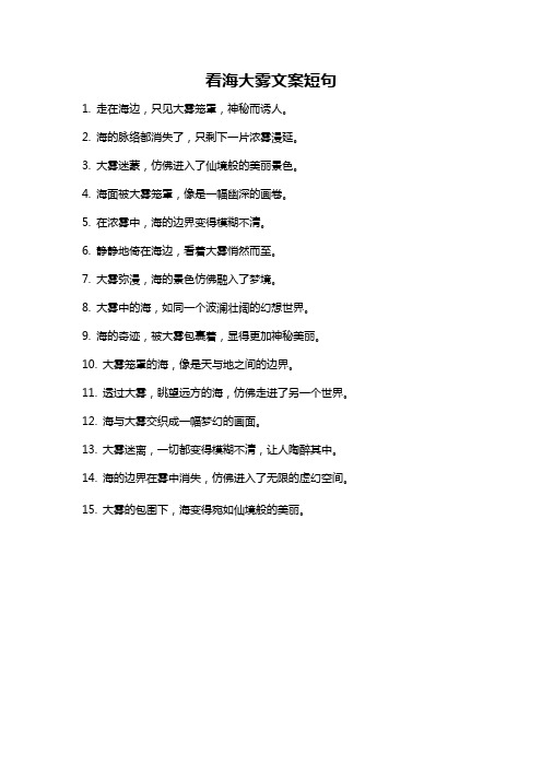 看海大雾文案短句