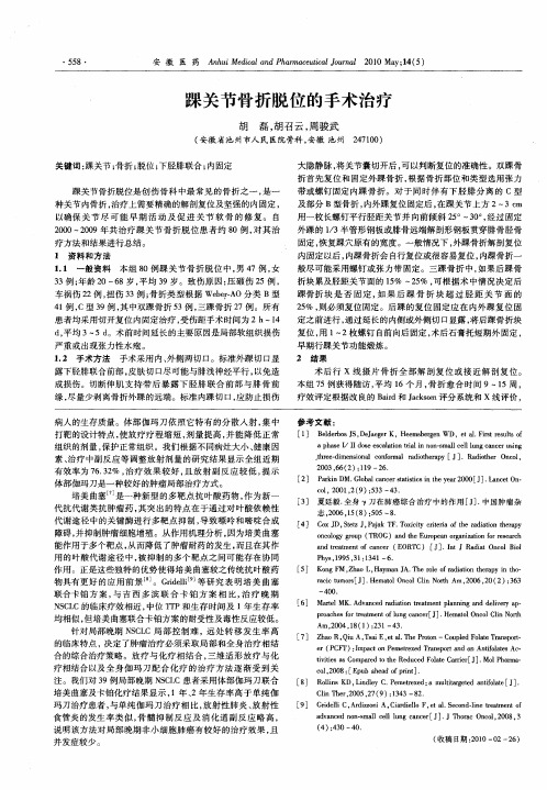 踝关节骨折脱位的手术治疗