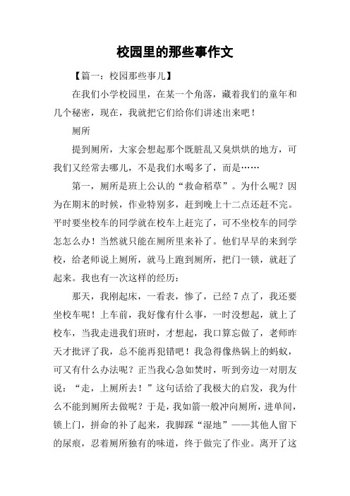 校园里的那些事作文