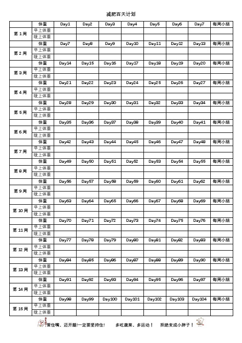 减肥百天计划