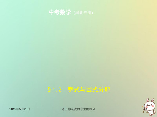2019年中考数学一轮复习第一章数与式1.2整式与因式分解试卷部分2