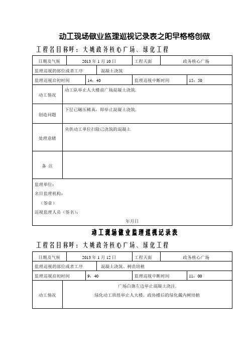监理巡视记录表