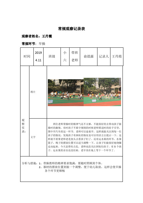 常规观察记录表
