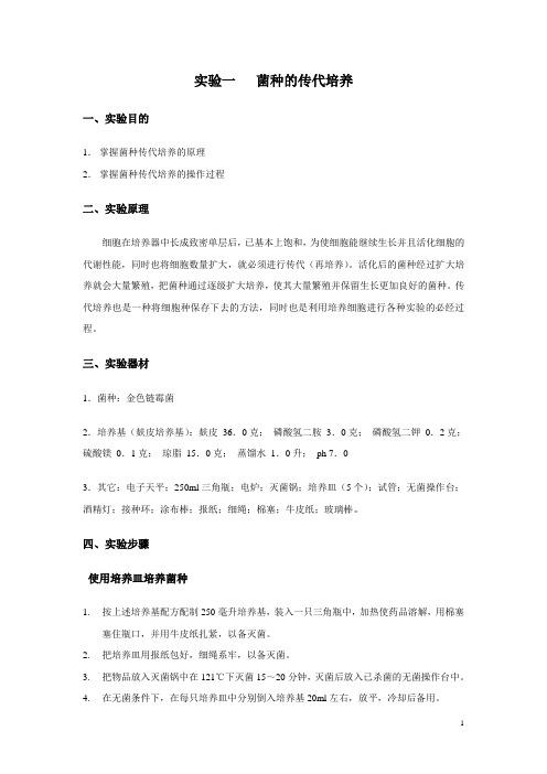 发酵工艺实验