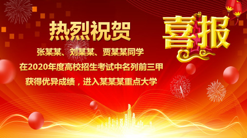 喜庆中国风高考企业喜报课程PPT课件