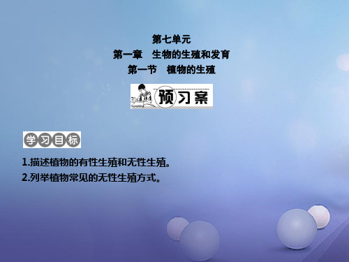 【人教版】2018年八年级生物下册：7.1.1《植物的生殖》ppt精品课件