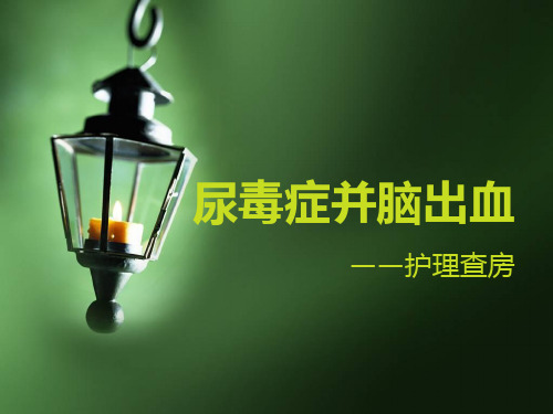 尿毒症并脑出血
