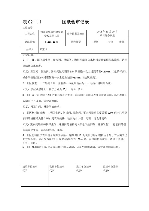 建筑安装工程图纸会审记录详解