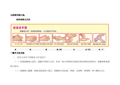 七步洗手法图示及口诀
