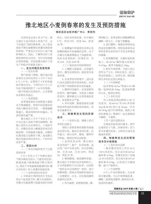 豫北地区小麦倒春寒的发生及预防措施