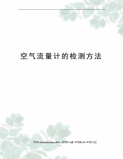 空气流量计的检测方法