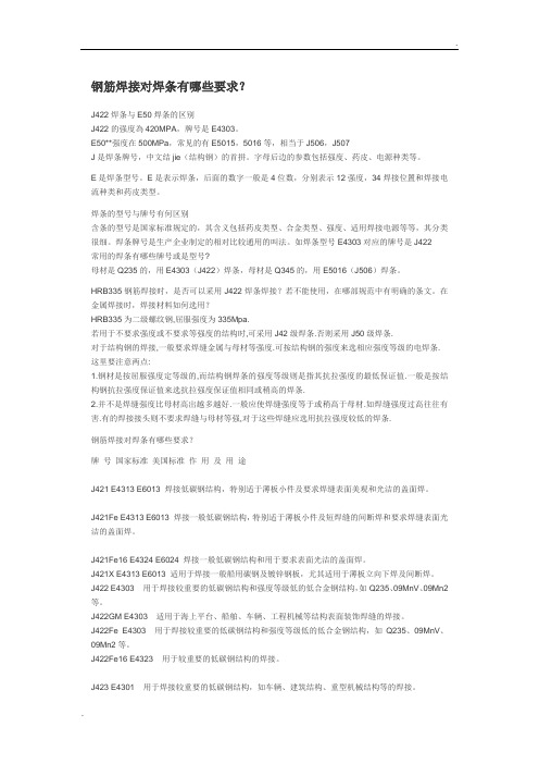 钢筋焊接对焊条有哪些要求