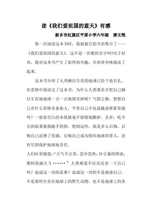 辅导我爱祖国的蓝天