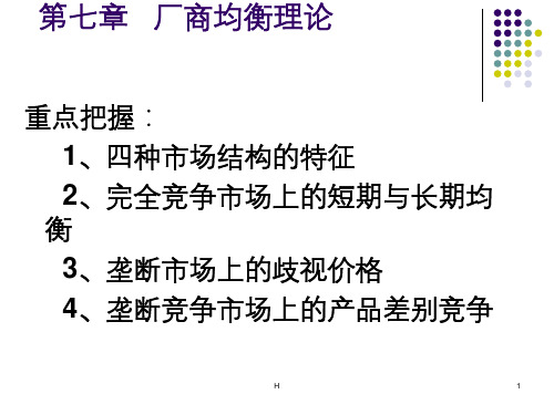 第七章 厂商均衡理论