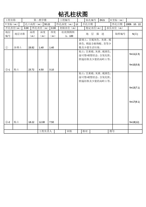 钻孔柱状图
