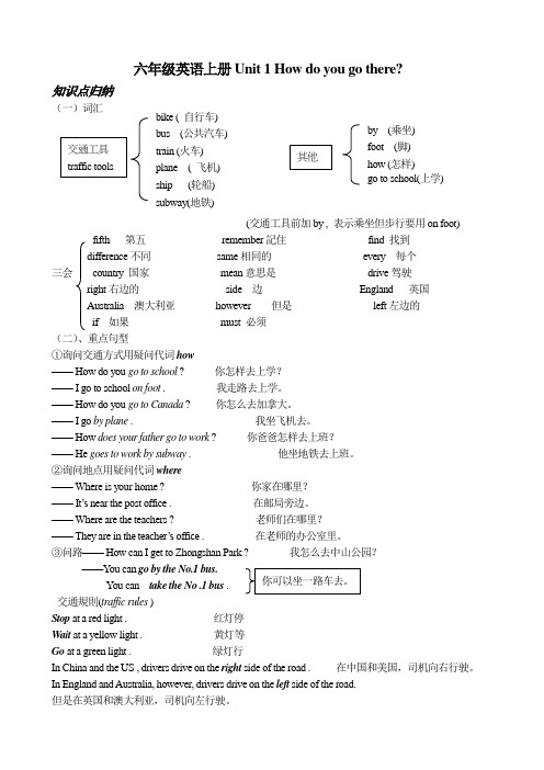 PEP英语六年级上册各单元基础训练题