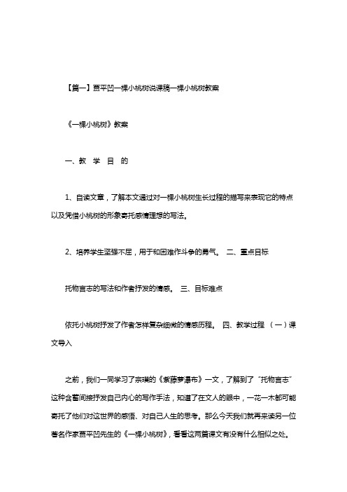 贾平凹一棵小桃树说课稿