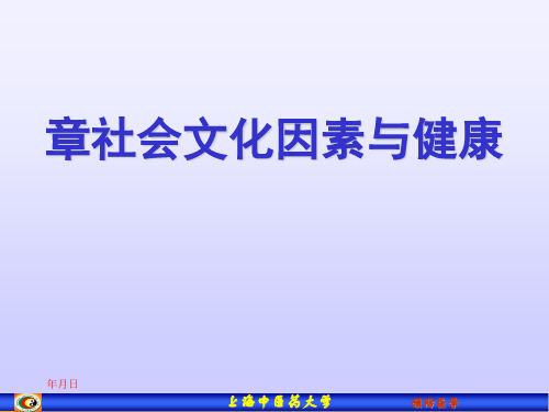 96社会文化因素与健康PPT课件