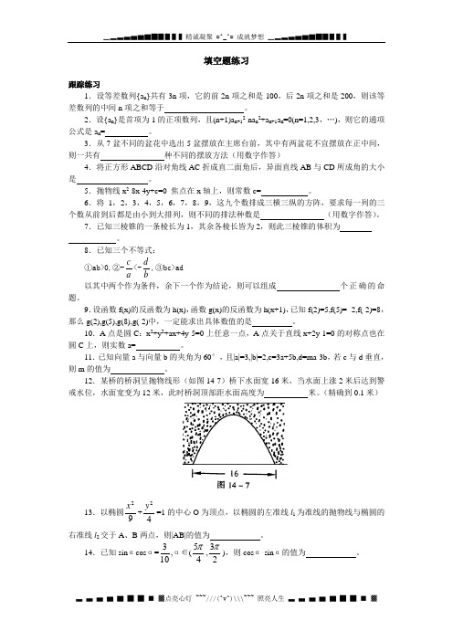 (完整)高三数学填空题专项练习