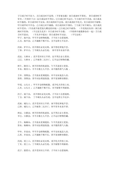 彭祖百忌解释