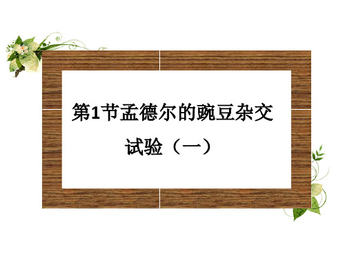 1.1孟德尔豌豆杂交实验