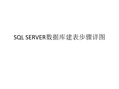 SQL SERVER数据库建表步骤详图130328