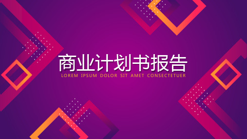 商业计划书报告ppt模板