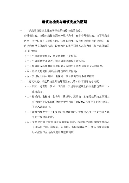 檐高与建筑高度