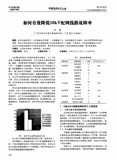 如何有效降低10kV配网线路故障率