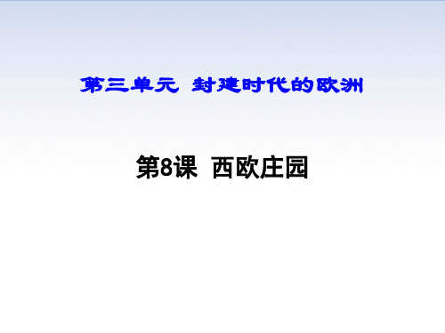 第8课 西欧庄园