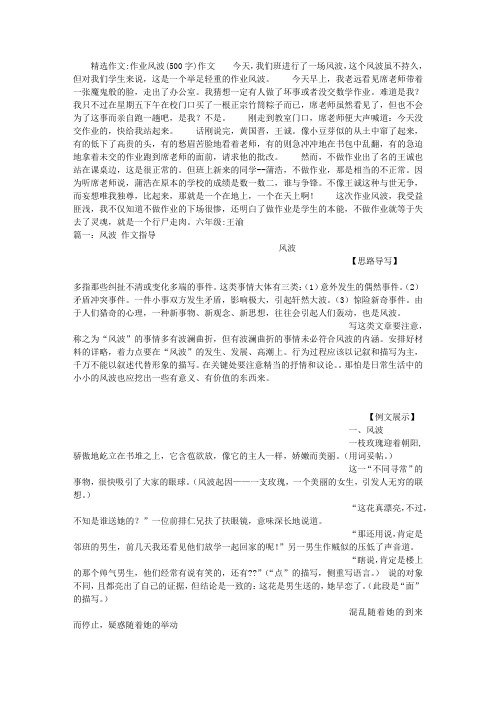 作业风波(500字)作文