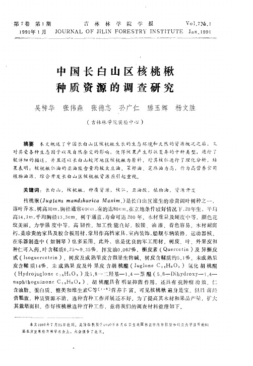中国长白山区核桃楸种质资源的调查研究