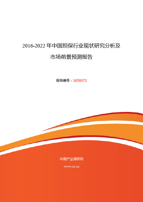 担保现状及发展趋势分析