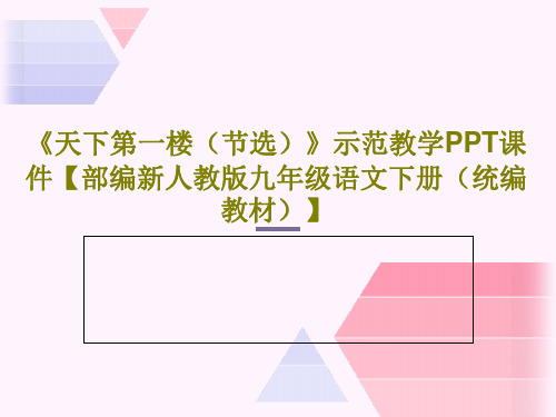 《天下第一楼(节选)》示范教学PPT课件【部编新人教版九年级语文下册(统编教材)】共24页文档