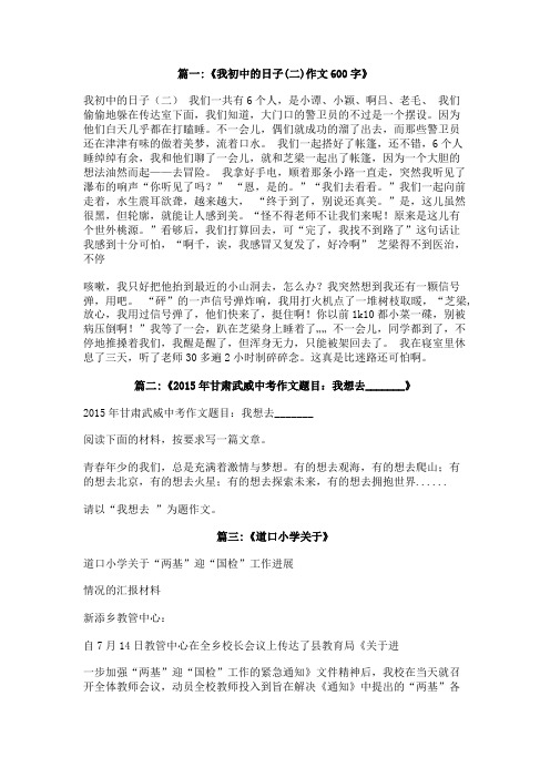 我想去道口二初中上学作文