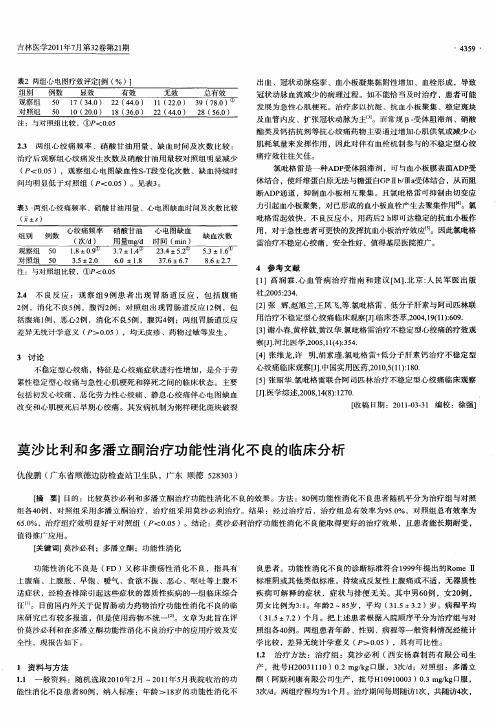 莫沙比利和多潘立酮治疗功能性消化不良的临床分析