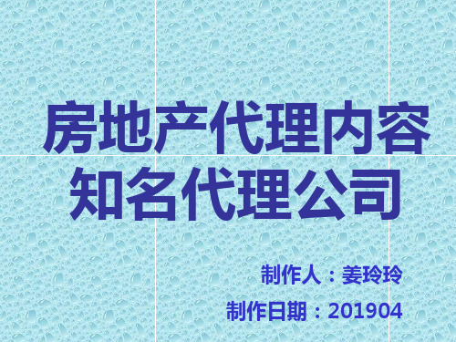 房地产代理公司-PPT精品文档